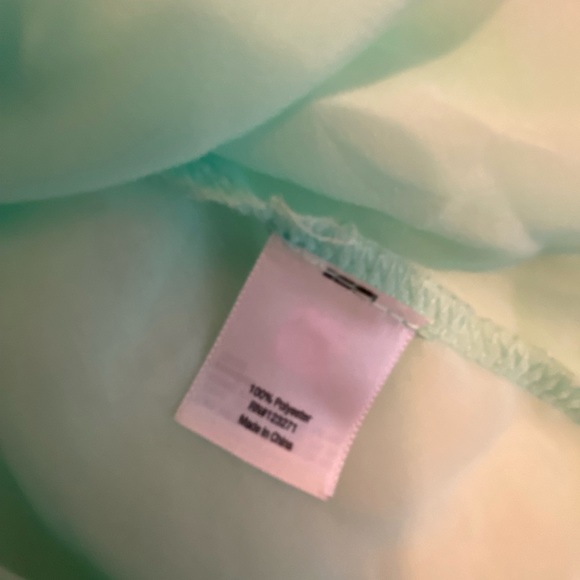 EUC Size Large Sheer Mint Green Beaded Sequin Peplum Tank - Picture 8 of 9